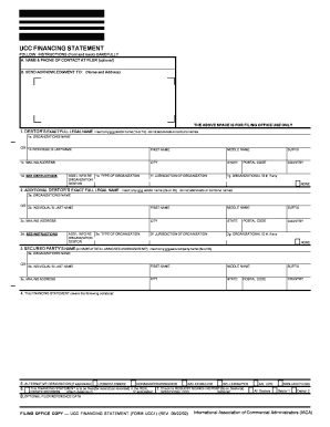 UCC Financing Statement Form UCC1
