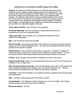 Individual Life Skills Progress Form