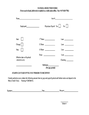 Payroll Deduction Form