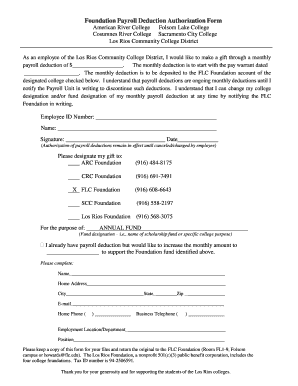Payroll Deduction Authorization Form