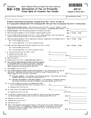North Dakota ND-1CS Tax Form