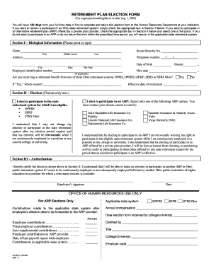 Ohio State Retirement Plan Election Form