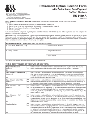 Retirement Option Election Form