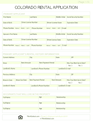Rental Application Form