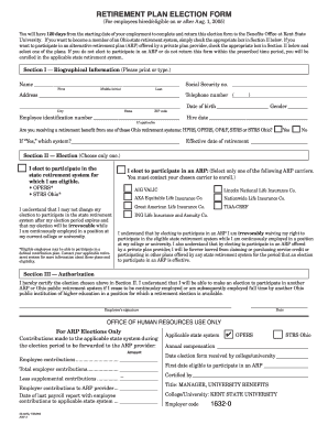 Retirement Plan Election Form