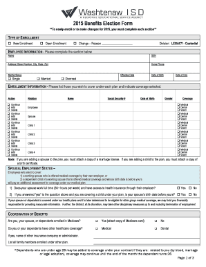 2015 Benefits Election Form