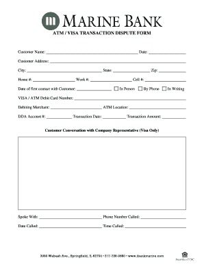 ATM/Visa Transaction Dispute Form