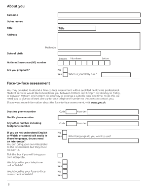 Limited Capability for Work Questionnaire