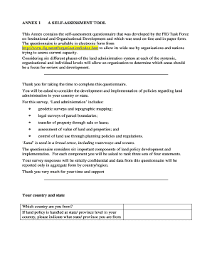 Land Administration Self-Assessment Questionnaire