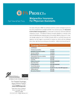PA Protect Malpractice Insurance Application