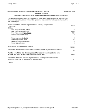 University of California-Santa Cruz Student Financial Aid Survey