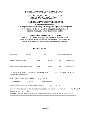 Employment Application Form