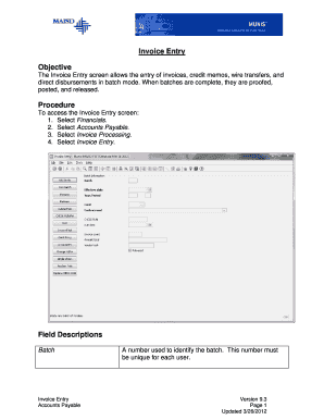 Invoice Entry Form