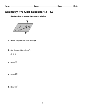 Geometry Pre-Quiz Form