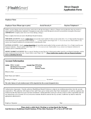 Direct Deposit Application Form