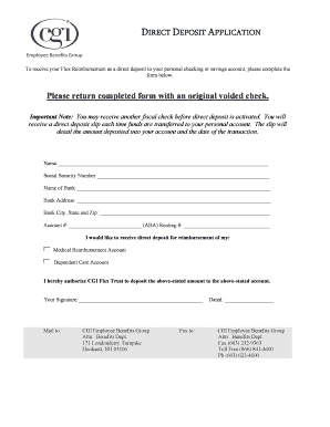 Direct Deposit Application Form