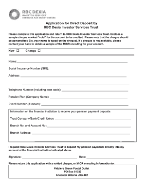 Direct Deposit Application