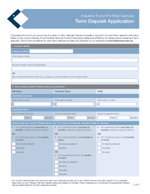 Term Deposit Application Form