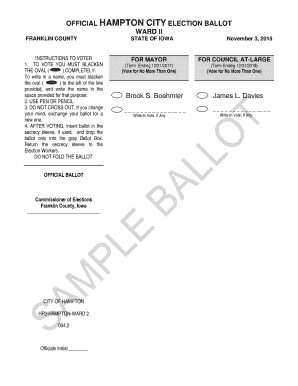 Hampton City Election Ballot