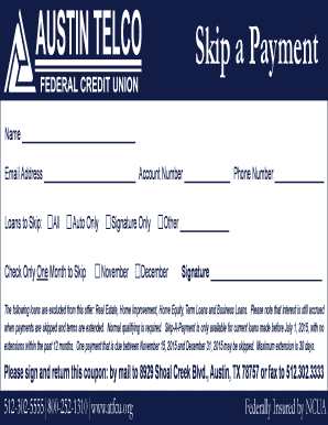 Skip a Payment Form