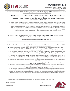 Speer Academy Newsletter #30