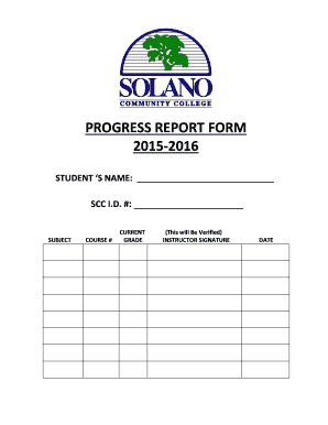 Student Progress Report Form