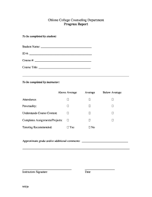 Ohlone College Student Progress Report