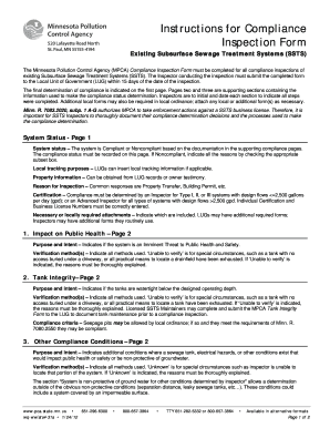 Minnesota SSTS Compliance Inspection Form