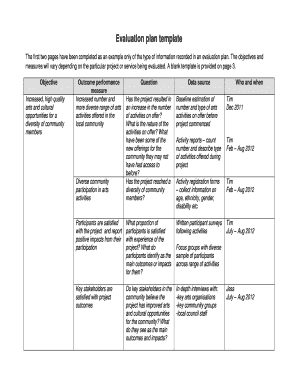 Evaluation Plan Template