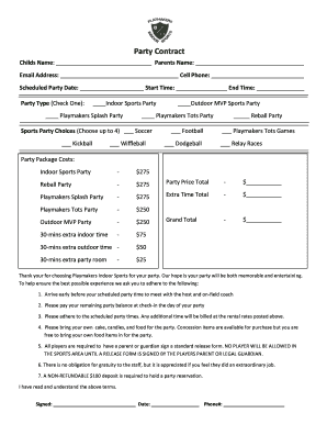 Playmakers Party Contract