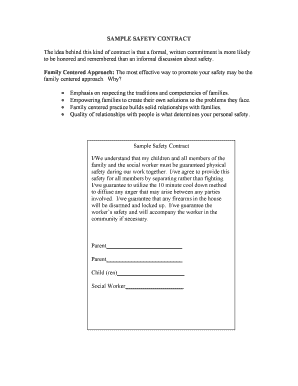 Sample Safety Contract