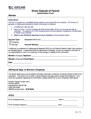 Direct Deposit Authorization Form