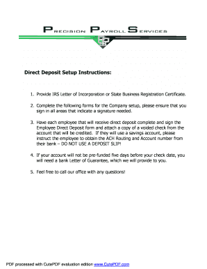 Payroll Services Information Form