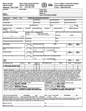 Home Improvement Loan Application