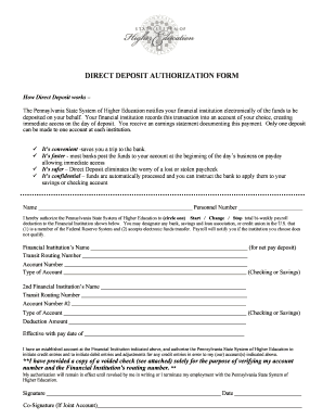 Direct Deposit Authorization Form