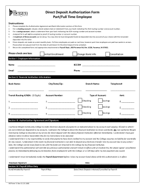 Direct Deposit Authorization Form