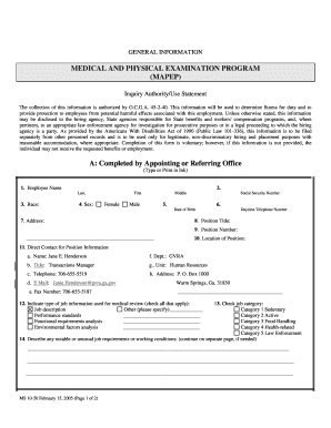 Georgia Medical and Physical Examination Program Form