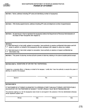 New Hampshire DP-2848 Power of Attorney