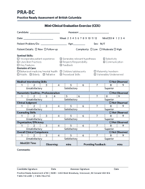 Practice Ready Assessment MiniCEX Form