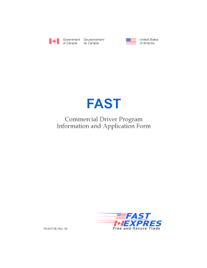 FAST Commercial Driver Program Application Form