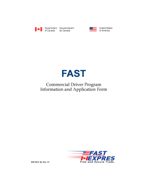FAST Commercial Driver Program Application Form