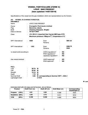 No income letter - gas prodigy vessel