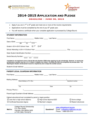 College Bound Scholarship Application
