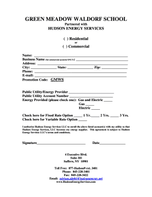 Hudson Energy Services Enrollment Form