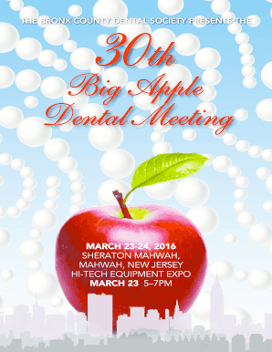 Big Apple Dental Meeting 2016 Registration Form
