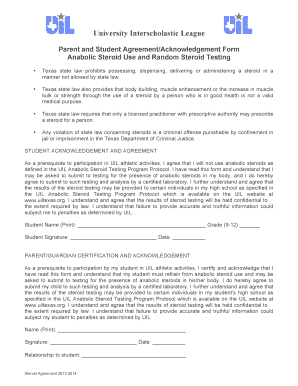 Forney ISD Drug Testing Policy Acknowledgment Form