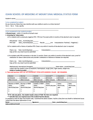 Medical Status Form