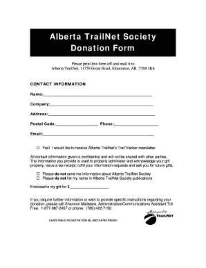 Alberta TrailNet Society Donation Form