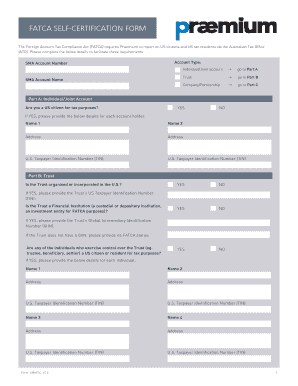 FATCA Self-Certification Form