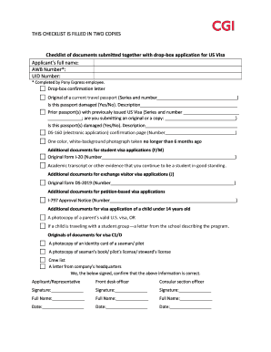 US Visa Drop-Box Application Checklist